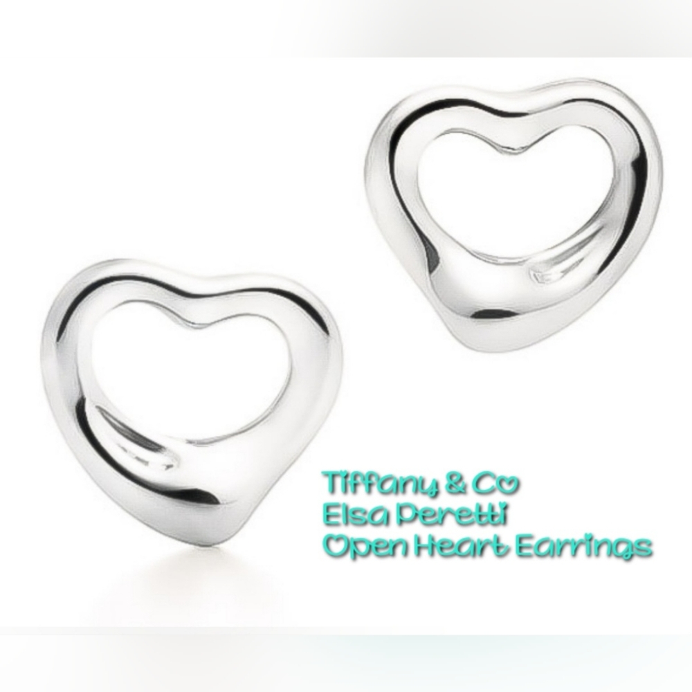 🔻Tiffany & Co Elsa Peretti Sterling Silver Open Heart Stud Earrings